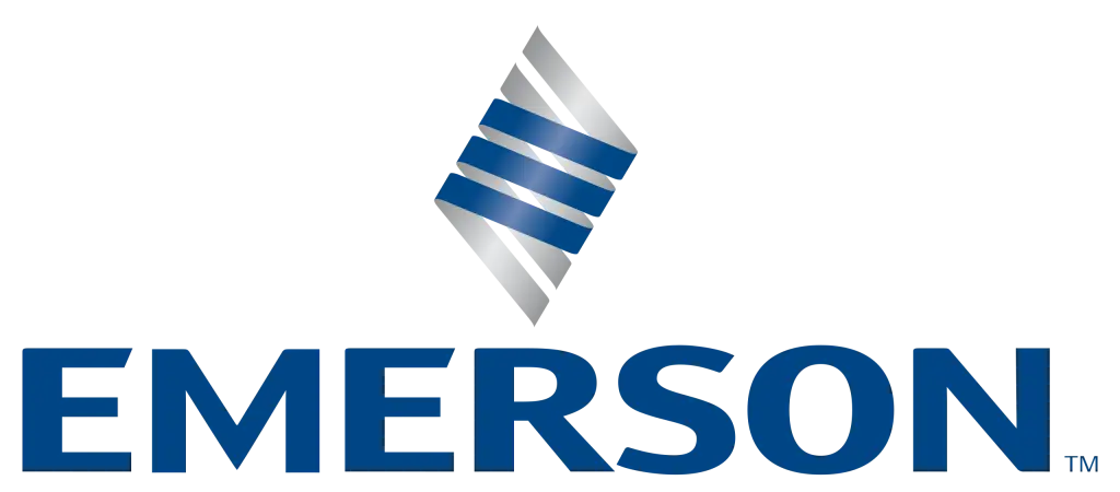 Logo entreprise EMERSON avec lien menant sur le site de l'entreprise