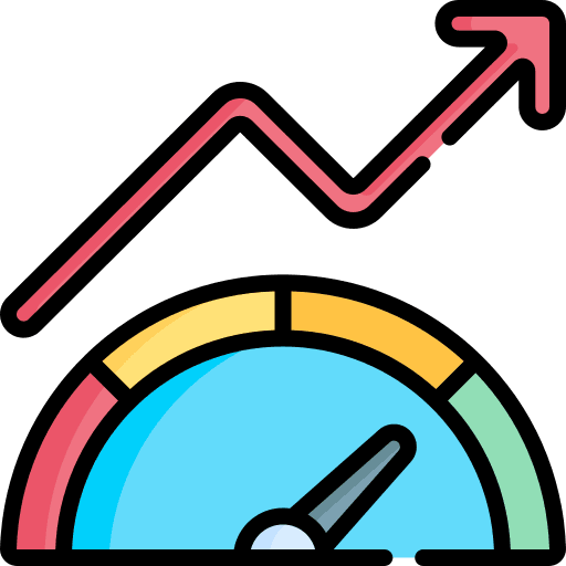 Icône compteur de performance au maximum
